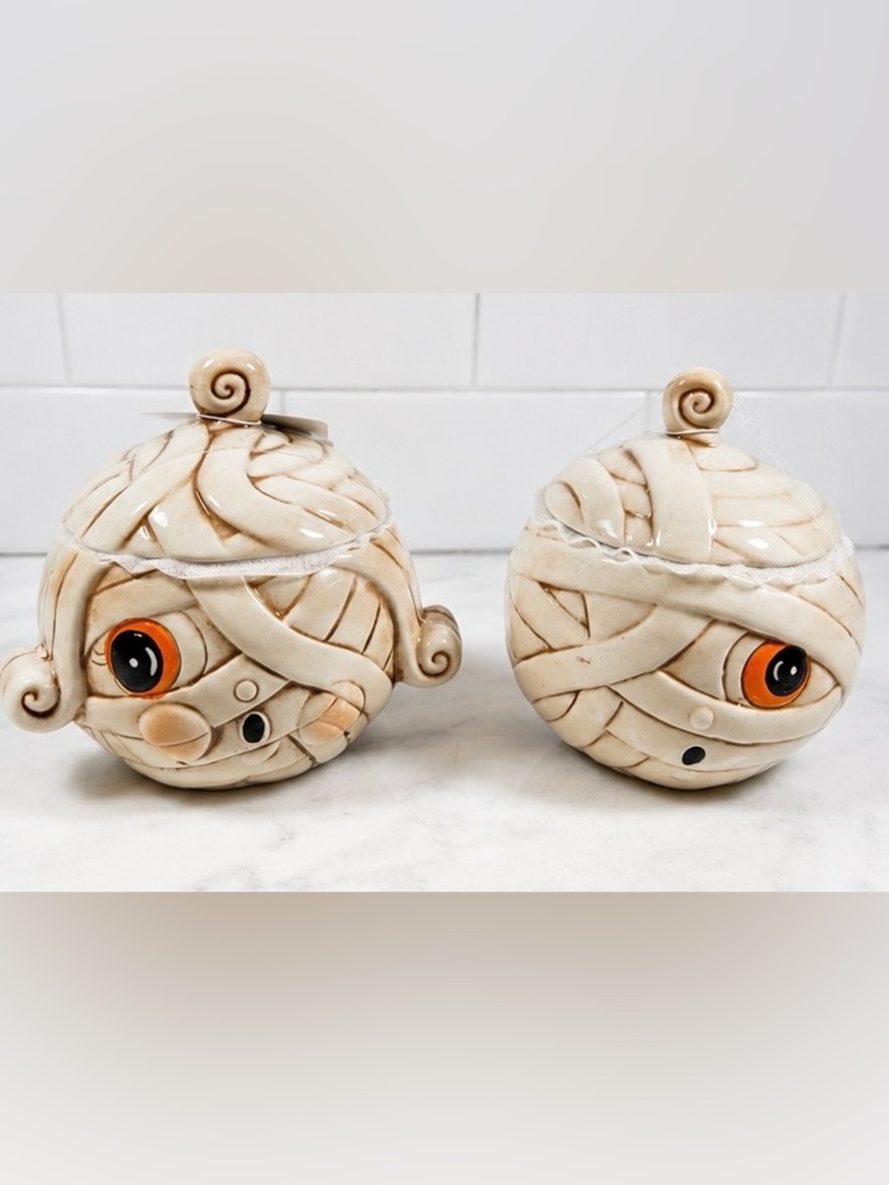 2 Whimsical Johanna Parker Mummy Mummies Figural Jars Halloween 2026 NEW